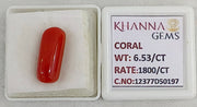 6.53/CT Natural Red Coral With Govt. Lab Certificate-12377D50197